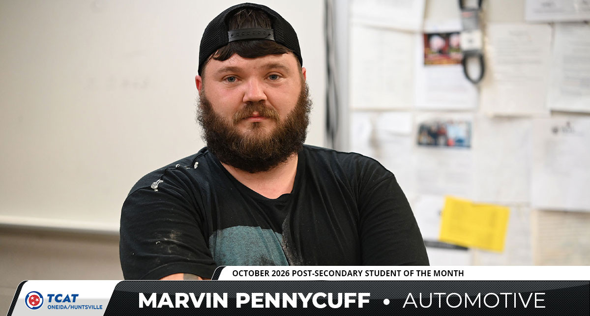 Marvin Pennycuff, October 2026 Student of the Month.